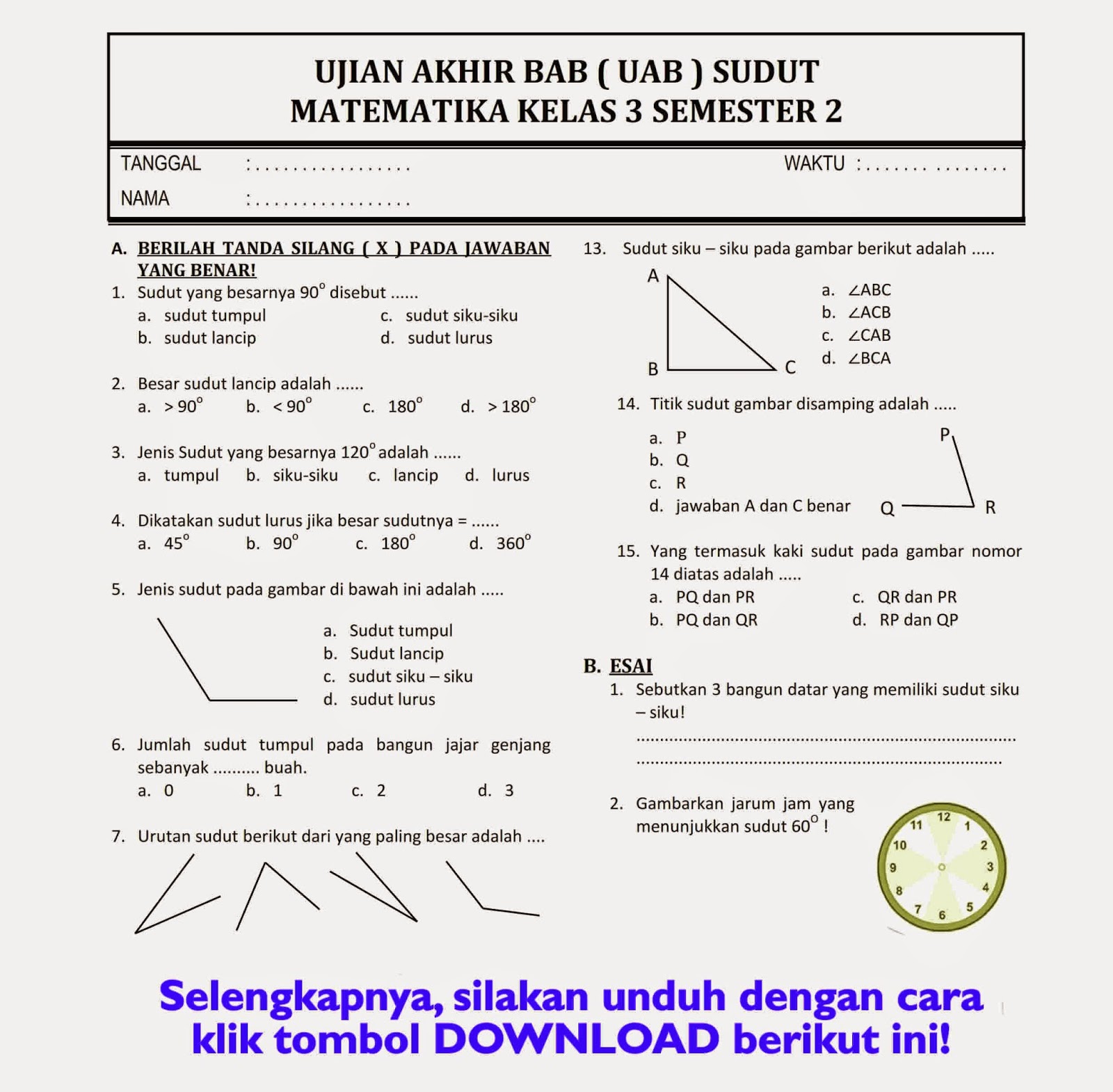 10 Rahasia Cepat Kuasai Contoh Soal Matematika Semester 2 Kelas 3 SD Sebelum Ujian Tiba 10 Rahasia Cepat Kuasai Contoh Soal Matematika Semester 2 Kelas 3 SD Sebelum Ujian Tiba