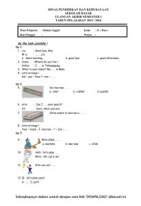 Mengukur Kemajuan Belajar Contoh Soal Ulangan English Chest Kelas 2 SD