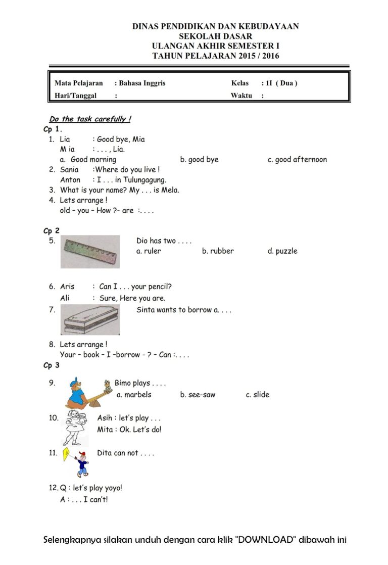 10 Rahasia Menjawab Soal UAS Semester 1 Bahasa Inggris Kelas 6 Agar Nilai Sempurna 10 Rahasia Menjawab Soal UAS Semester 1 Bahasa Inggris Kelas 6 Agar Nilai Sempurna