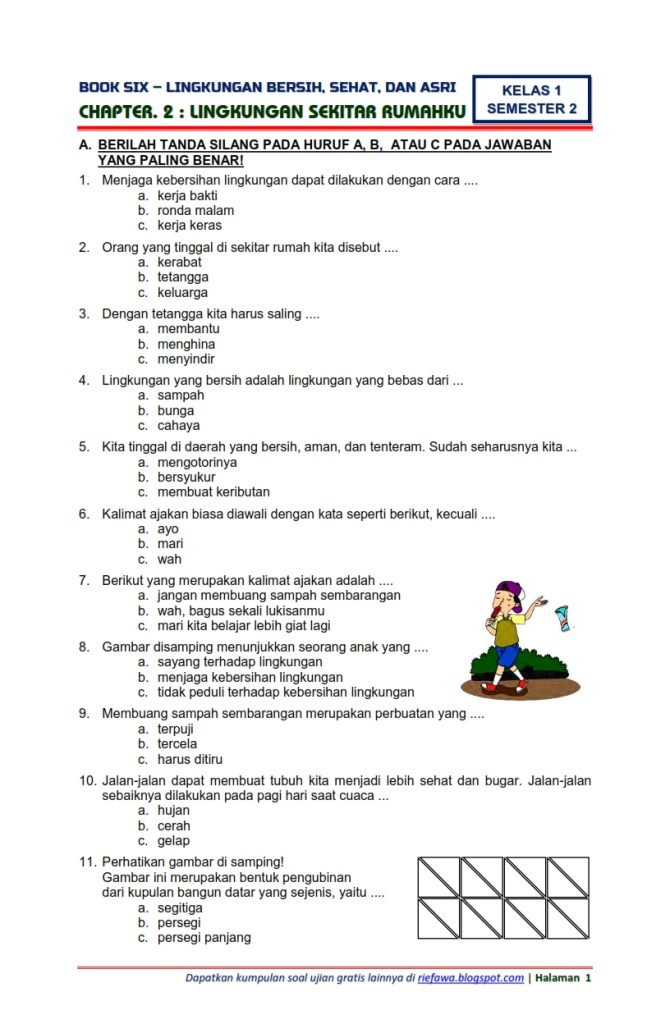15 Contoh Soal UTS Tema 6 Kelas 1 Semester 2 Lengkap dengan Kunci Jawaban Terupdate 2026