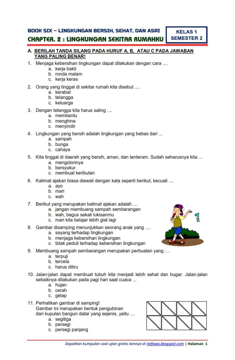 15 Contoh Soal UTS Tema 6 Kelas 1 Semester 2 Lengkap dengan Kunci Jawaban Terupdate 2026