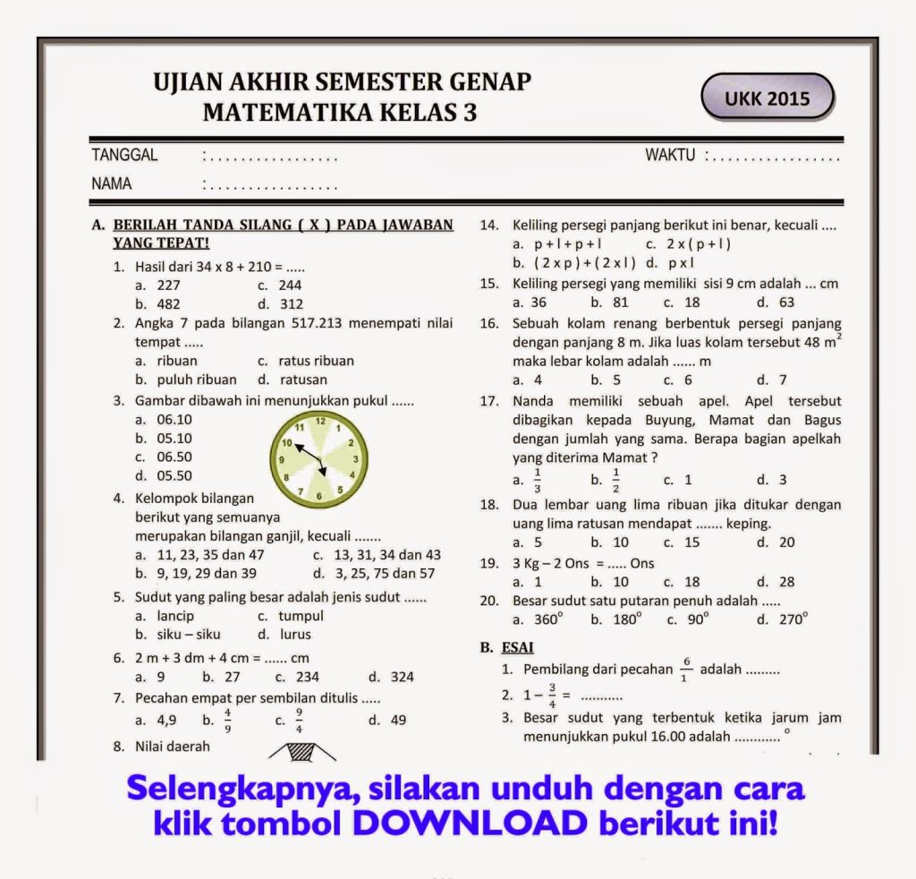 5 Rahasia Mudah Memahami Contoh Soal Matematika Kelas 3 Windu Lusin Agar Anak Cepat Pintar