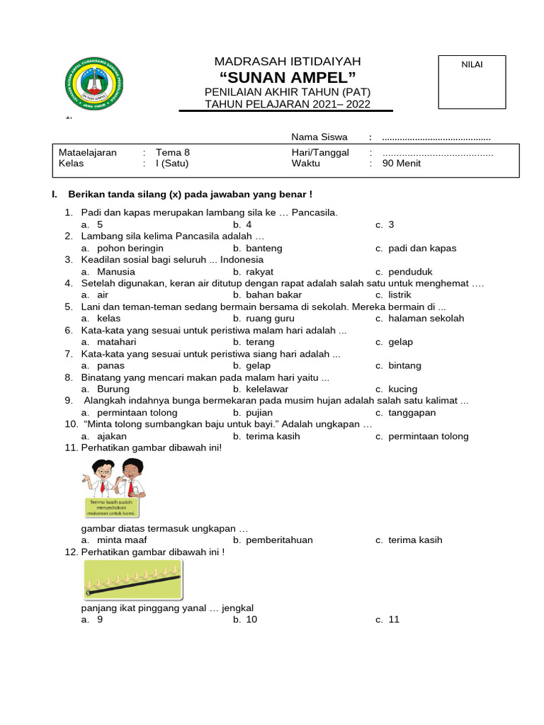 7 Rahasia Cepat Memahami Soal Ujian Tema 8 Kelas 1 Agar Anak Mendapat Nilai Sempurna