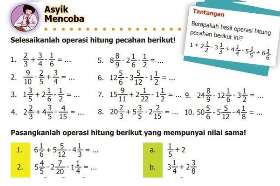 Operasi Hitung Pecahan Kelas 5 Sd Dalchaebi