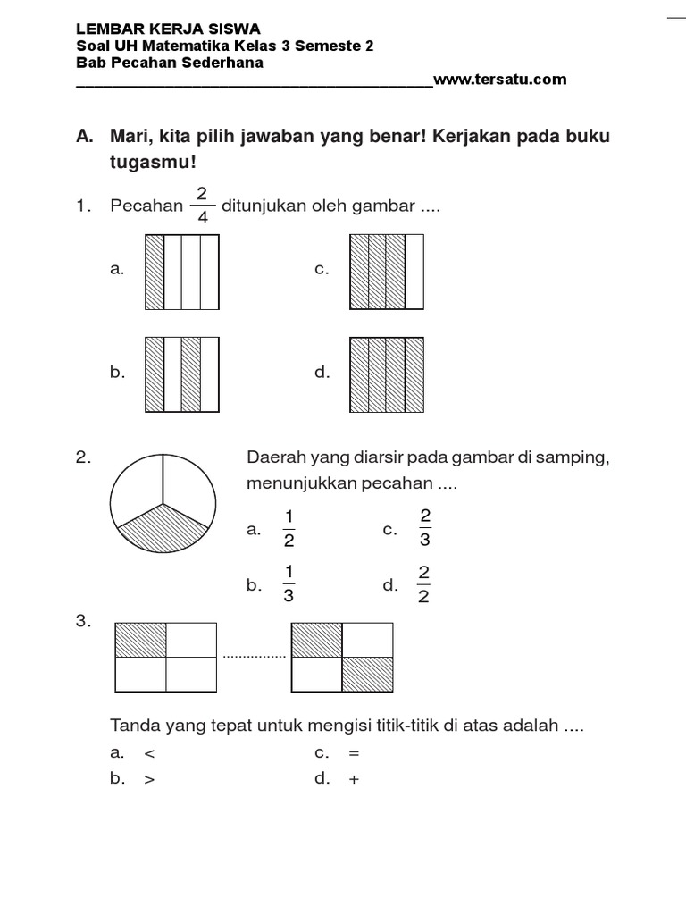 7 Rahasia Cepat Paham Contoh Soal Matematika Pecahan Sederhana Kelas 3 SD Terbaru 2026