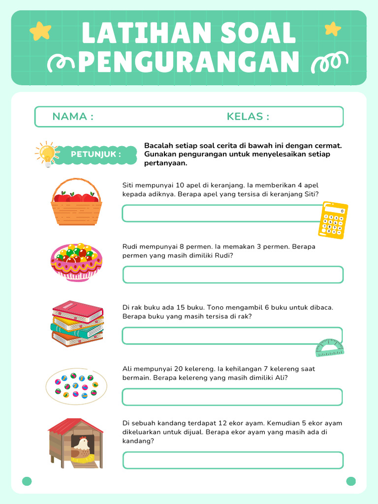 7 Rahasia Latih Anak Paham Soal Cerita Pengurangan Kelas 1 Agar Cepat Pintar Matematika