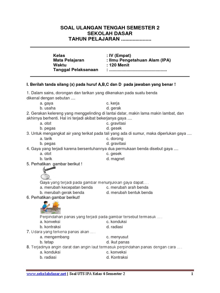 7 Rahasia Latihan Soal UTS IPA Kelas 4 SD Semester 1 Kurikulum 2013 Agar Nilai Maksimal