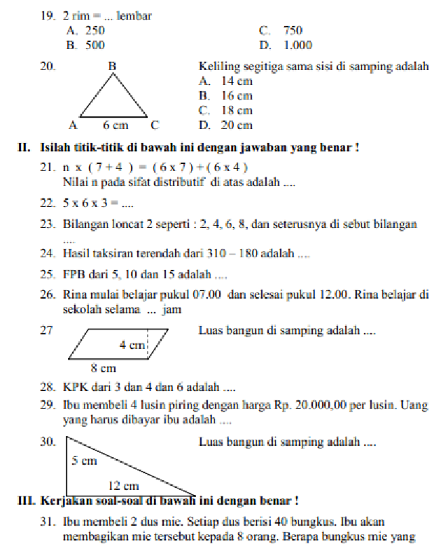 7 Rahasia Nilai Sempurna Mengerjakan Soal Soal Matematika Kelas 4 Semester 1 Lebih Cepat