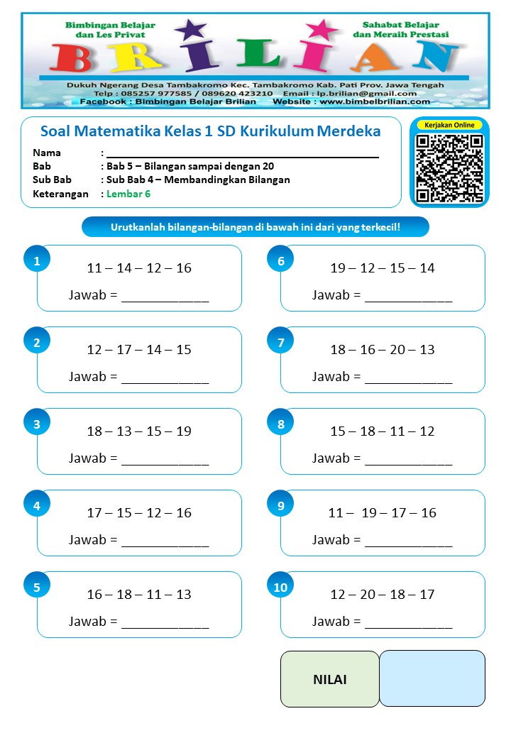 7 Rahasia Sukses Belajar Lewat 50 Contoh Soal Kelas 1 SD Terbaru yang Wajib Dicoba Orangtua