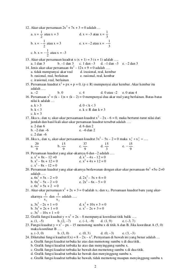 Soal Matematika Kelas 10 Sma Semester 2 Dan Jawabannya kumpulan soal