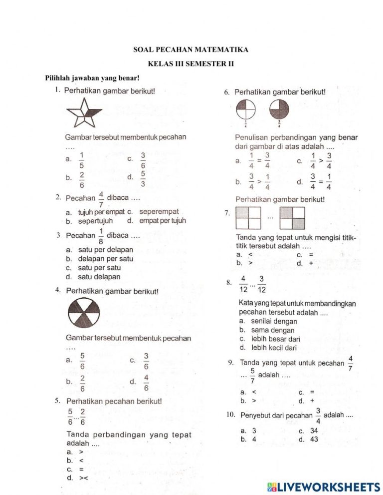 contoh soal matematika smp kelas 3