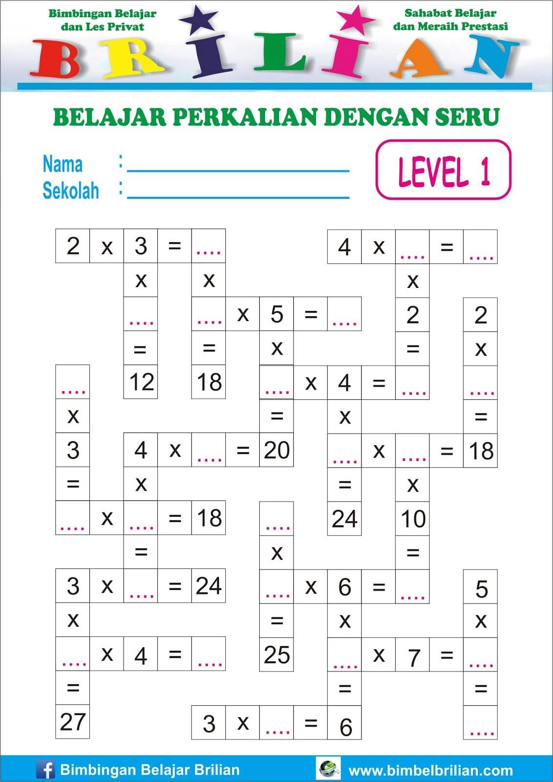 Soal Perkalian Belajar Matematika dengan Mudah Multiplication