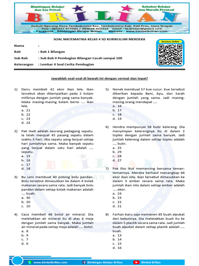 Jangan Hanya Lihat Nilai! 7 Hal soal Cerita Matematika Kelas 4 yang Wajib Ditanyakan