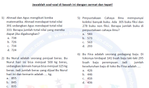 Menguasai Dunia Angka Panduan Lengkap Soal Cerita Matematika Kelas 4