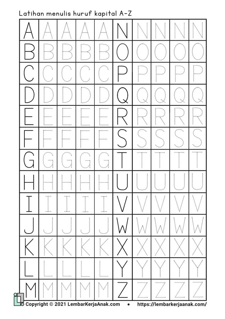 Menebalkan Huruf Abjad A-Z Belajar Menulis Lembar Kerja Anak TK PAUD Worksheet menulis Menebalkan Huruf Abjad A-Z Belajar Menulis Lembar Kerja Anak TK PAUD Worksheet menulis