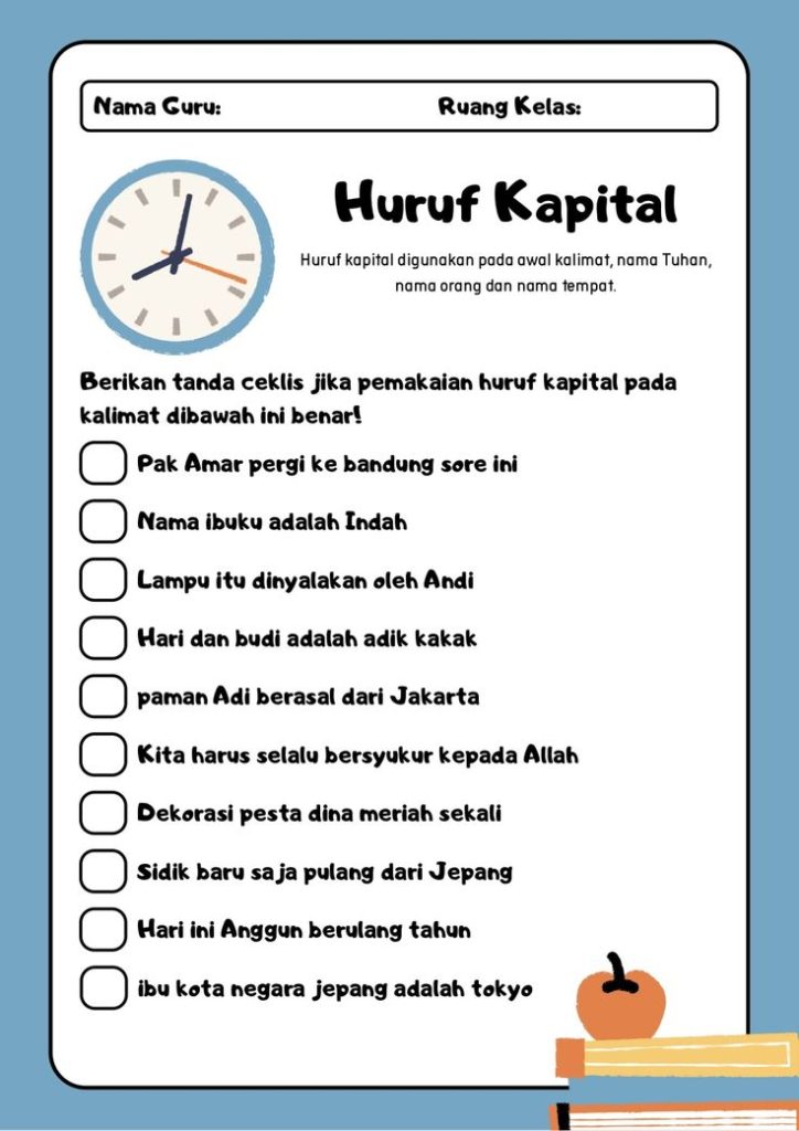 5 Contoh Soal Huruf Kapital Kelas 4 yang Sering Salah, Wajib Tahu Sebelum Ulangan