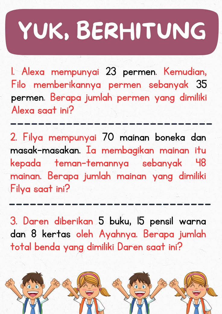 Penjumlahan Soal Cerita Soal cerita matematika Matematika kelas tiga