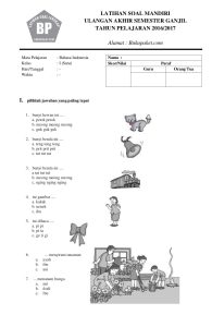 Latihan Soal Bahasa Indonesia Kelas 1 Sd Dalchaebi