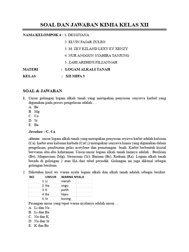 Akhirnya Tersedia Kunci Jawaban Kimia Kelas XII Latihan Soal 4 Kurikulum 2026 yang Jarang Diketahui Siswa