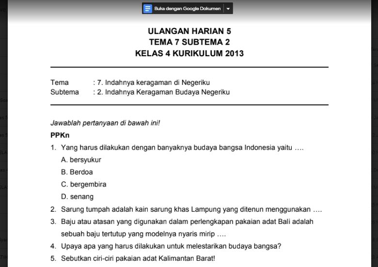 Kuasai kependidikan.com soal un kelas 4 tema 7 dan kunci jawaban dalam 3 Langkah Mudah