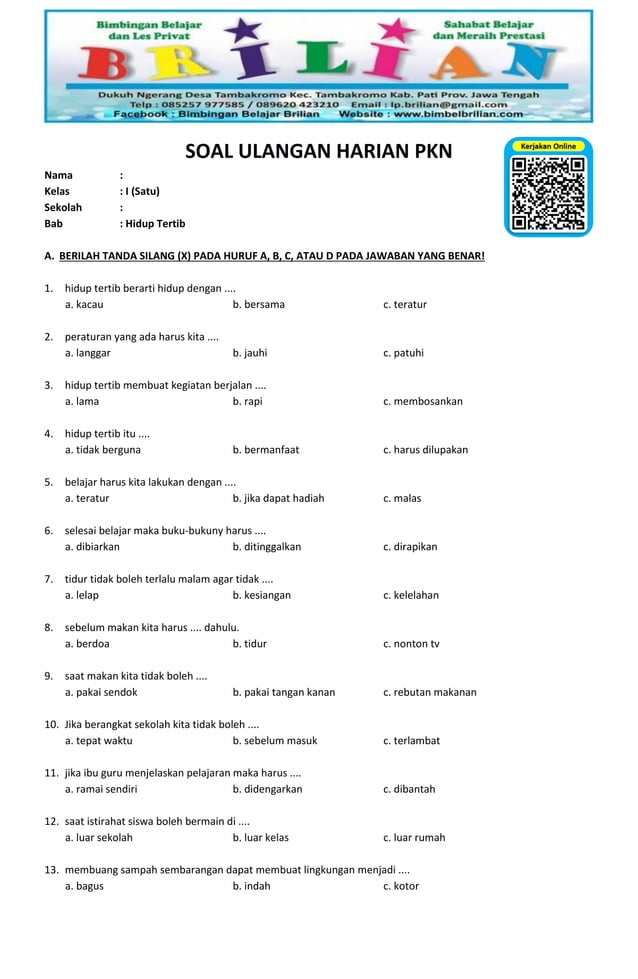 Kumpulan 7 Contoh Soal Soal Muatan PKN Kelas 3 SD Semester 1 Lengkap dengan Kunci Jawaban untuk Persiapan Ujian Akhir