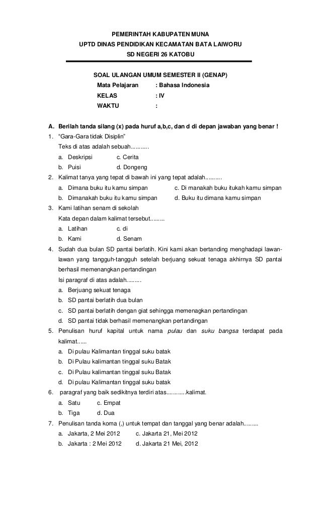 Ternyata Ini Dia Contoh Soal Bahasa Indonesia Kelas 8 Semester 1 Beserta Jawabannya yang Sering Muncul di Ujian