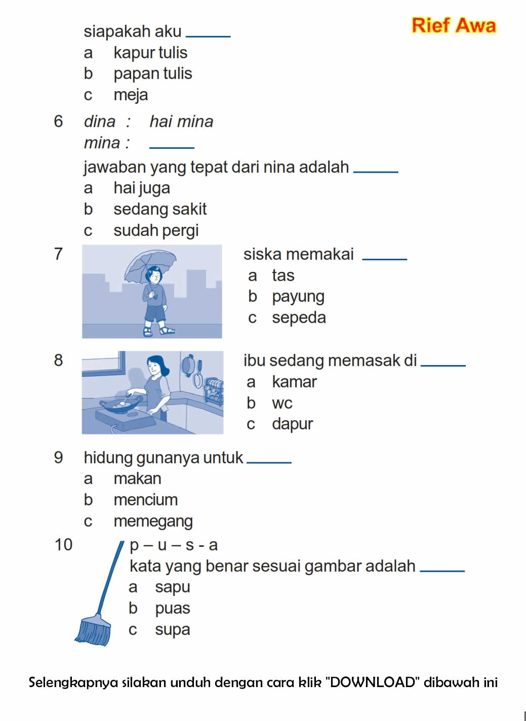 Membangun Fondasi Cerdas Contoh Soal Tes Kelas 1 SD untuk Mengukur