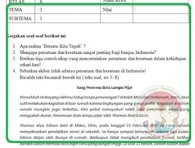 Terungkap 7 Contoh Soal Kurikulum 2013 Kelas 6 Tema 2 yang Wajib Dikuasai Sebelum Ujian!