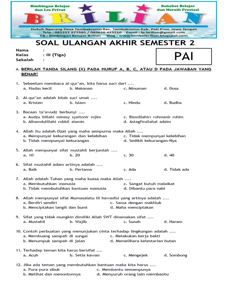 Rahasia Lulus Nilai Sempurna Lewat Bocoran soal UAS kelas 3 komputer semester 2