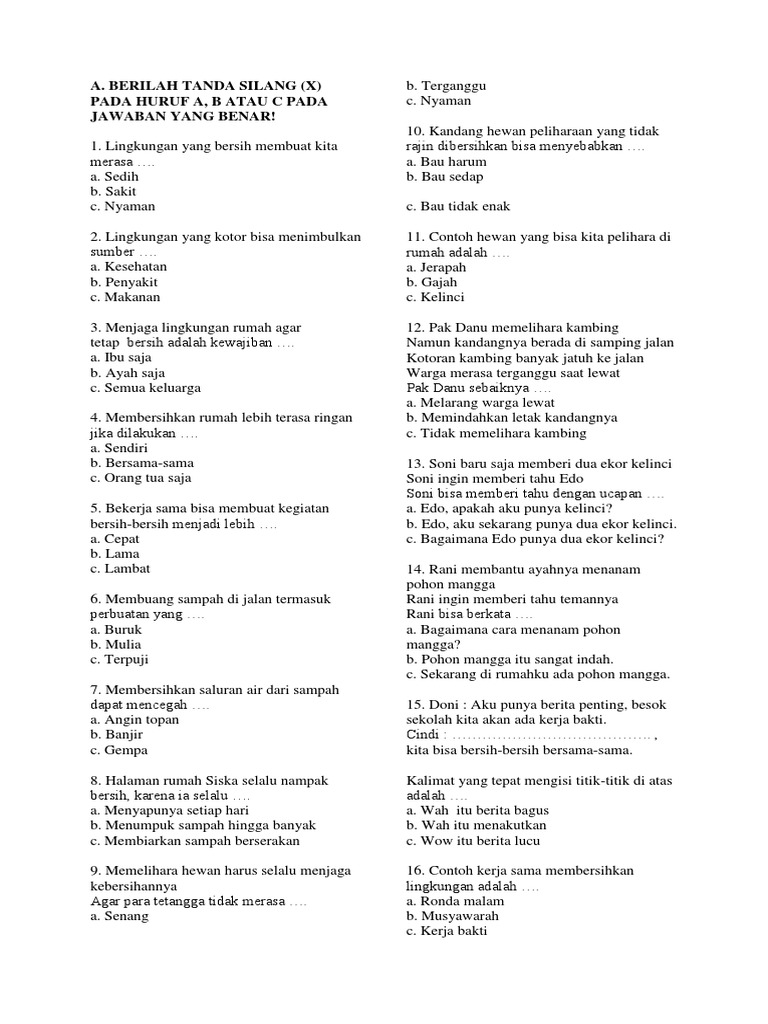 Rahasia Skor Tinggi Soal PTS Tema 6 Subtema 4 Kelas 1 SD yang Wajib Kamu Tahu Rahasia Skor Tinggi Soal PTS Tema 6 Subtema 4 Kelas 1 SD yang Wajib Kamu Tahu