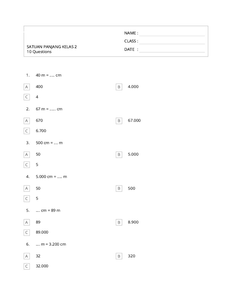 Wah Ternyata Ini Rahasia Menjawab Contoh Soal Konversi Satuan Panjang Kelas 2 SD Wah Ternyata Ini Rahasia Menjawab Contoh Soal Konversi Satuan Panjang Kelas 2 SD